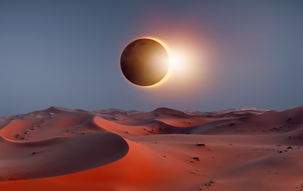 Bei einer Sonnenfinsternis zuschauen