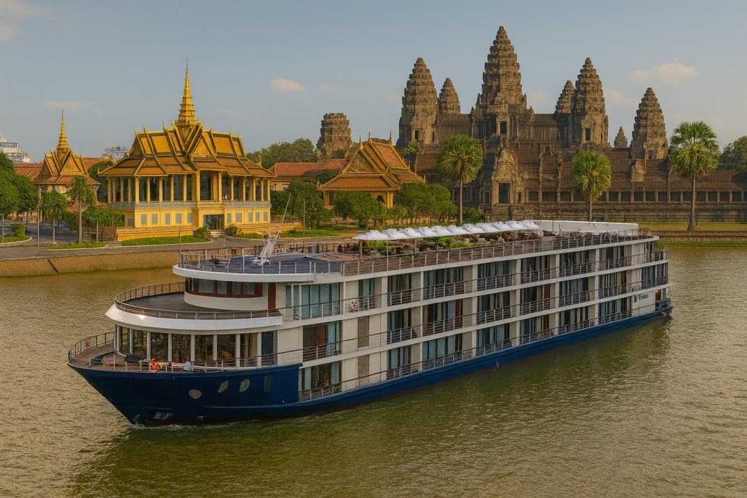 Croisière au Cambodge. Rivages du Mekong et rêves d'Angkor